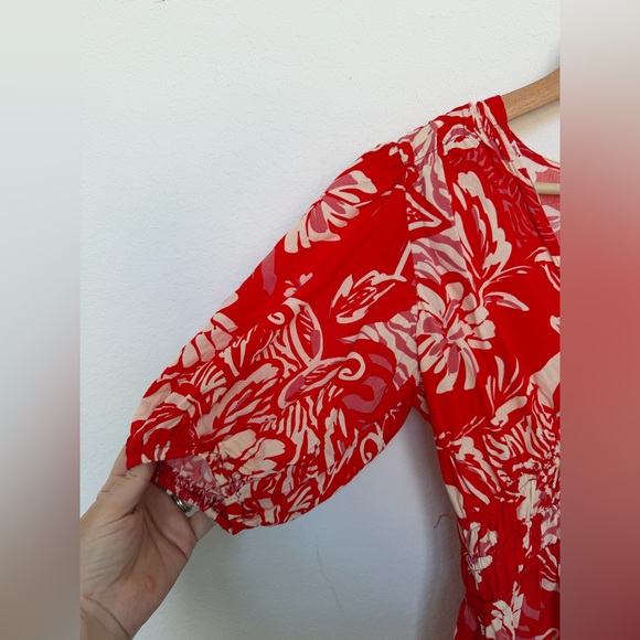 Anthropologie Abel the Label Floral Sundress Red Pink white size small - Picture 4 of 6